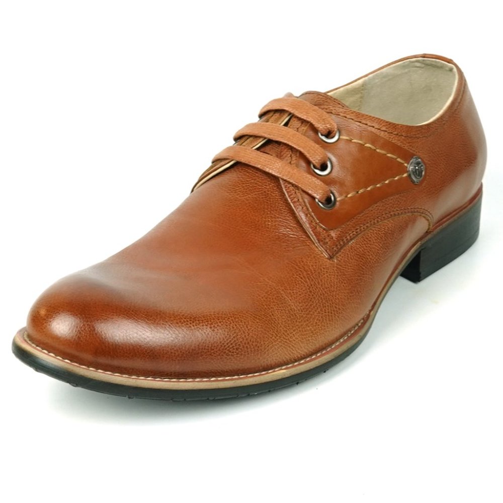 Encore by Fiesso FI-9052 Brown Leather lace up Shoes